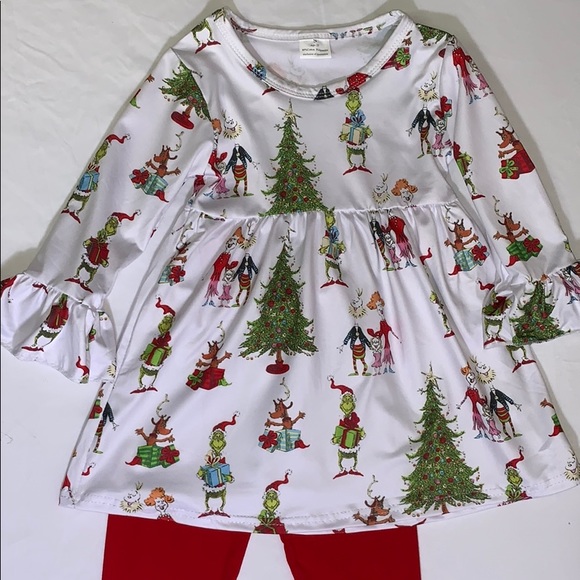 NEW Grinch Whoville Christmas Dress & Pants 4T - Picture 2 of 8